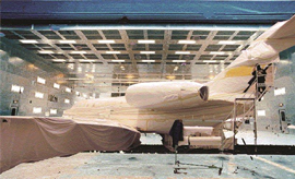 Aircraft being prepped for paint application using 3M aircraft painting tape solutions.