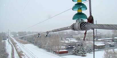 cable in a snowy landscape
