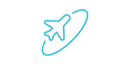 Limit aircraft on ground icon of an airplane going in a circle.
