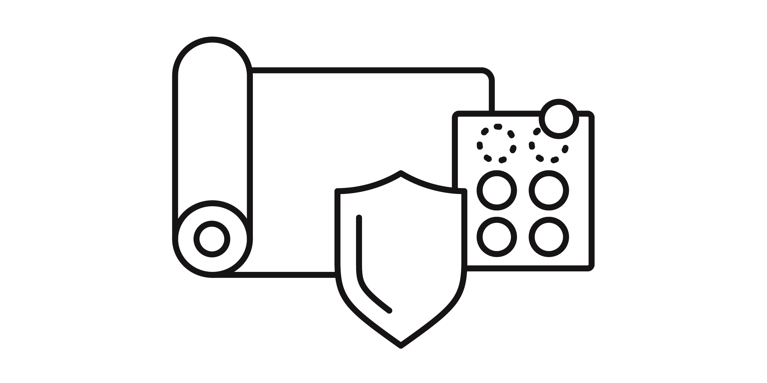 Icon of drafting paper and drafting tools
