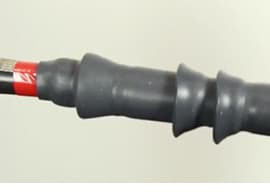 Photo with video play button superimposed on it of a 3M Cold Shrink QT-III Termination