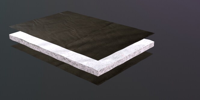 Flexile acoustic material FAB Series exploded layer view

