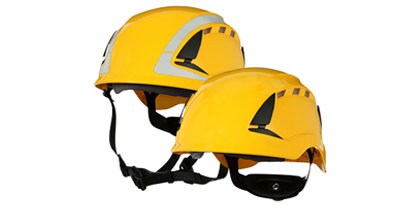 image of yellow 3M safety helmets

