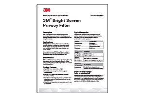 This is the 3M&trade; Bright Screen COMPLY Flip campaign, featuring a infographic asset, showing Tech Data Sheet, for en_US-speaking audiences, available in pdf format (25V01).