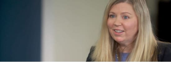 A video still of Nikki McCullough - a Vice President in 3M's Personal Safety Division - during an interview.
