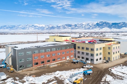 winter construction site using building protection film