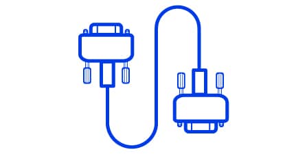 Minimalist line illustration of Camera Link cable
