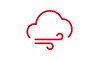 Icon of a cloud with wind.