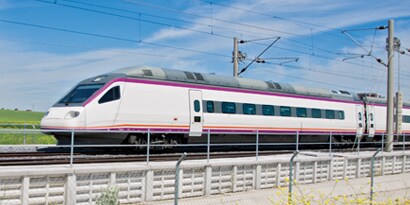 Bullet train in station
