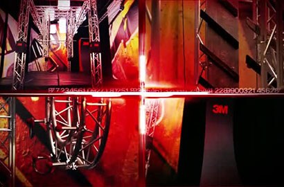 Combined video stills showing various extreme obstacles challenges