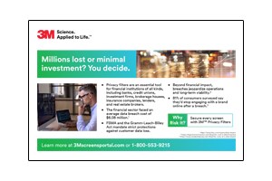 This is the 3M&trade; Privacy Solutions campaign, showing Finance Fast Fact Cards, for en_US-speaking audiences, available in pdf format (25V01).