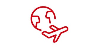 Globe with an airplane indicating global acceptance of FAA PMA parts supported by bilateral agreements across 50+ countries.
