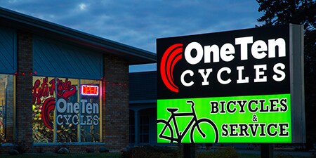 Example of a graphic film sign in front of a business.
