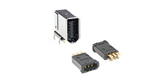 Family product shot of IEEE 1394 and SCR connectors.
