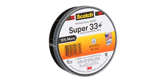 A roll of Scotch Super 33 Plus tape
