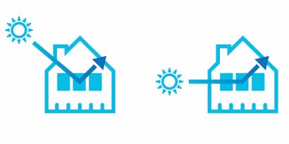a visual representation of how window films work compared to other brands
