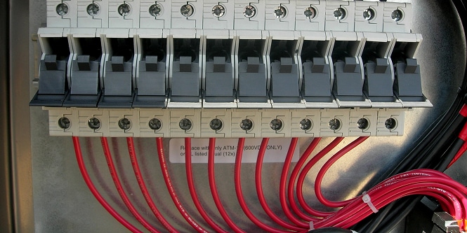 electrical panel with well organized cables

