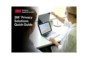 This is the 3M&trade; Privacy Solutions campaign, showing Quick Guide - Print, for en_US-speaking audiences, available in pdf format (25V01).