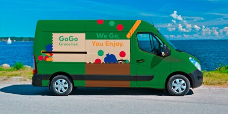 Box van with gloss wrap overlaminate applied
