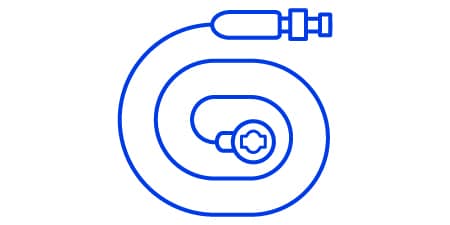 Minimalist line illustration of CoaXpress cable
