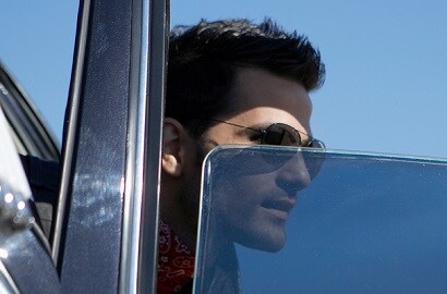 Automotive window tint film on driver window