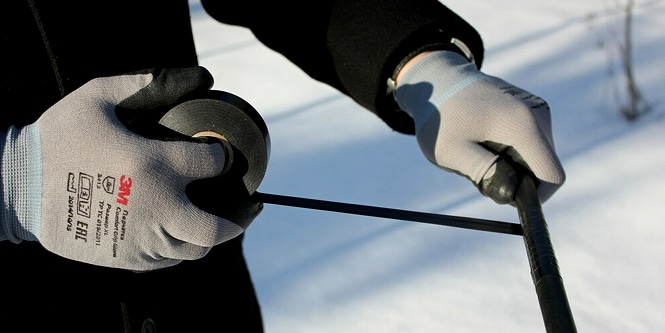 working wrapping electrical wire with 3M Super 33+ electrical tape
