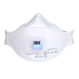 3M™ Aura™ Particulate Respirator 9211+ white background