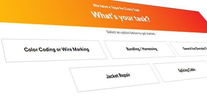 graphical representation of electrical tapes selector
