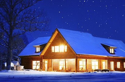 exterior of a home decorated for the holiday season
