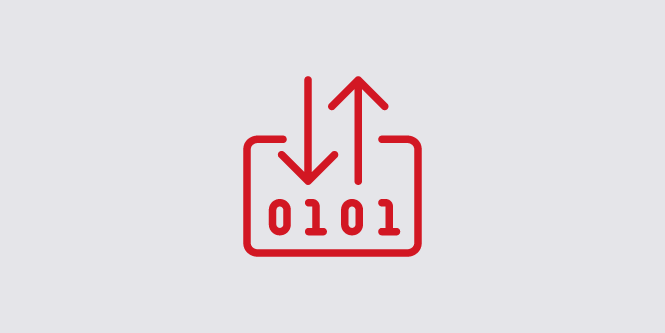 I/O icon of digital counter with arrows going up and down.
