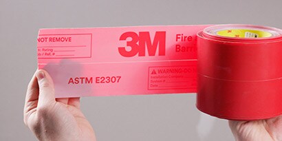3M™ Fire and Water Barrier Tape unrolled and ready to use with clear markings.
