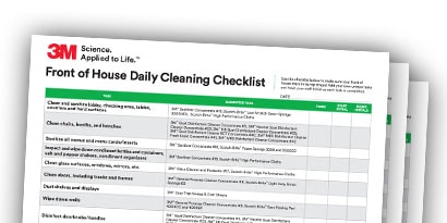 front page of the checklist document titled daily cleaning checklists
