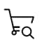 shopping cart with magnifying glass icon