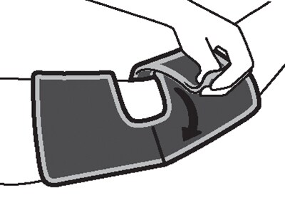 Positioning elbow in pocket.