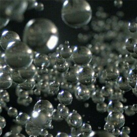 microscopic image of glass bubbles