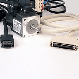 Various motion control connectors on a white background.