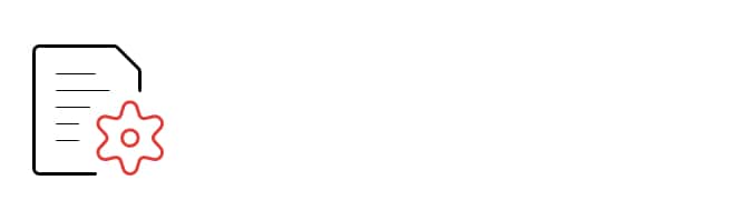 icon of paper with gear
