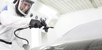 Paint technician spray vehicle
