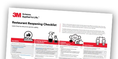 front page of the checklist document titled restaurant reopening guidance
