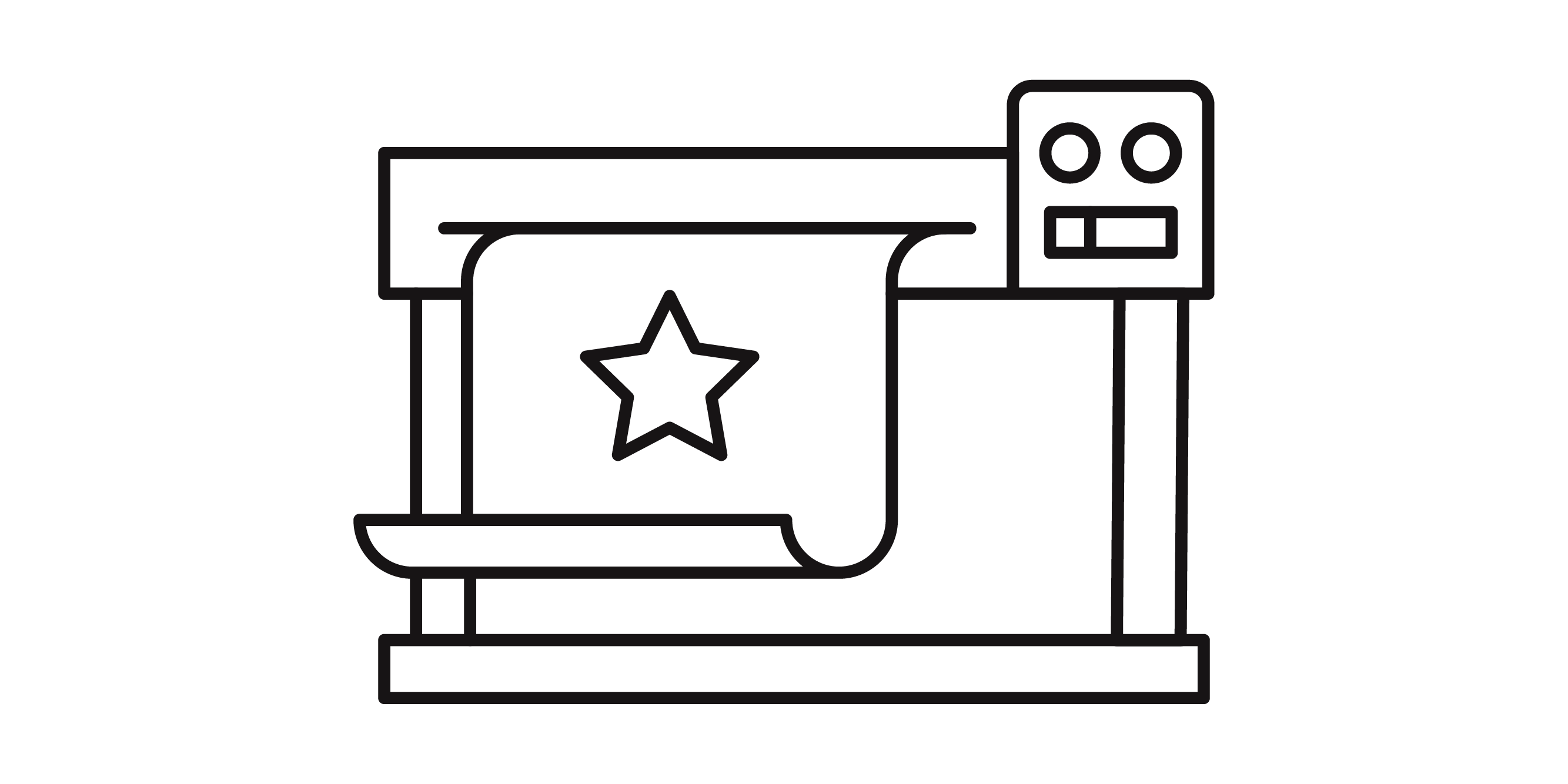 Icon of laser printer printing a prototype
