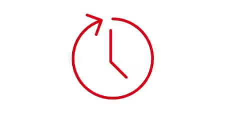 Icon of clock cycle representing time to revenue.
