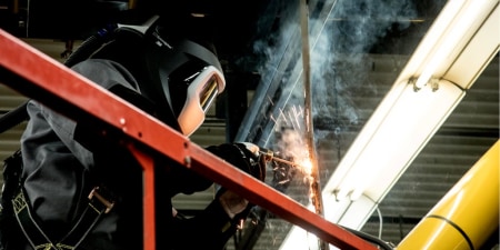 Working at heights with Speedglas Welding Helmet
